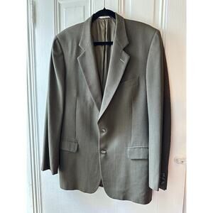 Winslowe & Krik Suit Jacket Mens 42L Gray Green Virgin Wool Blazer
